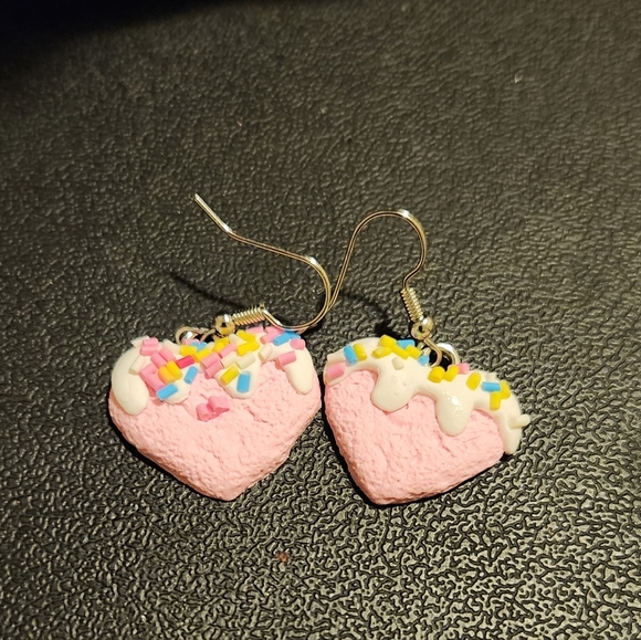Hear Lollipop Earrings Heart Earrings NWT - Picture 3 of 6